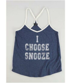Cozy Zoe Womens I Choose Snooze Pajama Sleep Tank Top Blue Small レディース