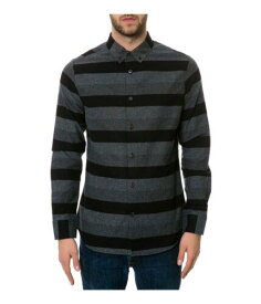 ロカウェア Rocawear Mens Tonal Stripe Button Up Shirt Black Small メンズ