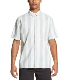 ディーケーエヌワイ DKNY Mens Striped Button Up Shirt Grey Small メンズ