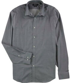 ディーケーエヌワイ DKNY Mens Slim Fit Stretch Button Up Dress Shirt grey 16.5 メンズ