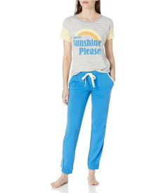 Cozy Zoe Womens Side Piping Pajama Jogger Pants Blue Medium レディース