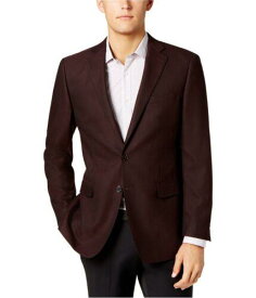 カルバンクライン Calvin Klein Mens Textured Two Button Blazer Jacket Red 40 Long メンズ