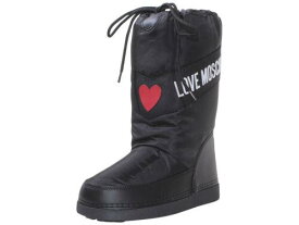 ラブモスキーノ Love Moschino Women's Peace & Love Moschino Winter Snow Boots Black/White レディース
