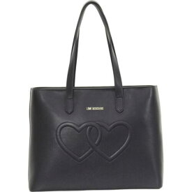 モスキーノ Love Moschino Women's Black Embroidered Double Heart Tote Handbag レディース