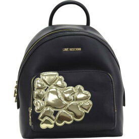 モスキーノ Love Moschino Women's Black Applied Hearts Backpack Bag レディース
