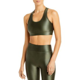 All Access Womens Green Solid Workout Stretch Sports Bra XS レディース