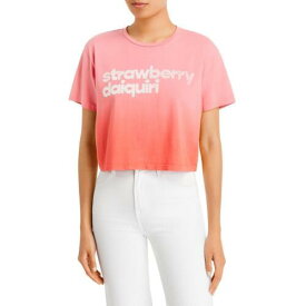 マザー Mother Womens Yacht Club Pink Graphic Crop Tee Graphic T-Shirt Shirt S レディース