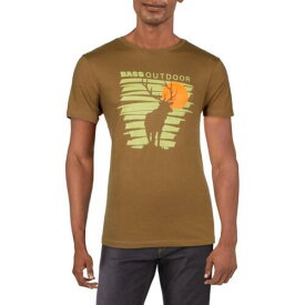 バス BASS OUTDOOR Mens Green Cotton Crewneck Tee Graphic T-Shirt M メンズ