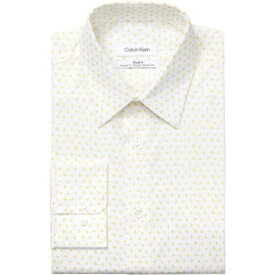 カルバンクライン Calvin Klein Mens Regular Fit Printed Button-Down Dress Shirt メンズ