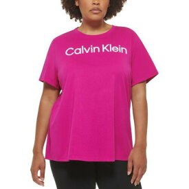 カルバンクライン Calvin Klein Performance Womens Orange Shirts & Tops Shirt Plus 2X レディース