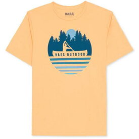 バス BASS OUTDOOR Mens Orange Logo Crewneck Tee Graphic T-Shirt M メンズ