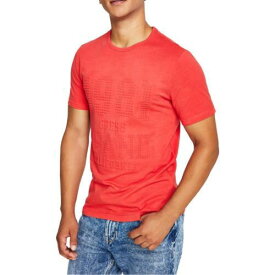 ゲス Guess Mens Safford Red Cotton Logo Tee T-Shirt S メンズ
