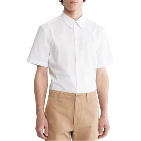 カルバンクライン Calvin Klein Mens Collared Slim Short Sleeve Button-Down Shirt メンズ