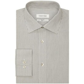 カルバンクライン Calvin Klein Mens Woven Striped Long Sleeves Button-Down Shirt メンズ