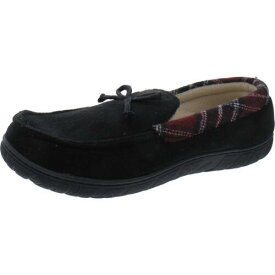 トーツ Totes Mens Black Terry Cloth Loafer Slippers Shoes 9-10 Medium (D) L メンズ