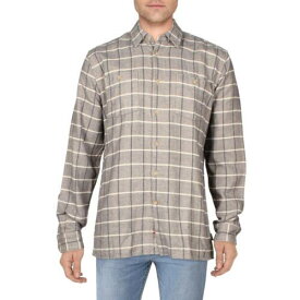 バブアー Barbour Mens Gray Cotton Plaid Long Sleeve Button-Down Shirt XL メンズ