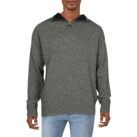 バブアー Barbour Mens Gray Wool 1/4 Zip Shirt Pullover Sweater L メンズ