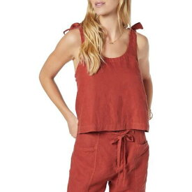 ジョイー Joie Womens Red Linen Cropped Casual Pullover Top Shirt M レディース