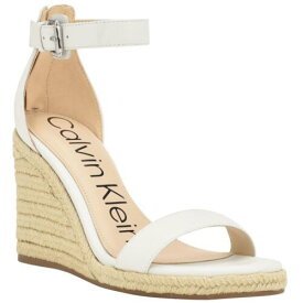 カルバンクライン Calvin Klein Womens NOSHELA Leather Open Toe Wedge Sandals Shoes レディース