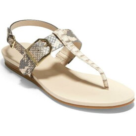 コールハーン Cole Haan Womens Francine White Flat Sandals Shoes 8 Medium (B M) レディース