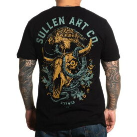 Sullen Men's Stay Wild Premium Jet Black Short Sleeve T Shirt Clothing Appare... メンズ