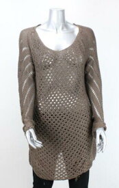 NYCollection Ny Collection New Mocha Long-Sleeve Open Knit Sweater M レディース