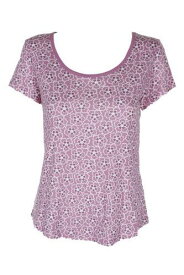 CharterClub Charter Club Pink Short-Sleeve Floral Printed Cotton Knit Pajama T-Shirt XS レディース