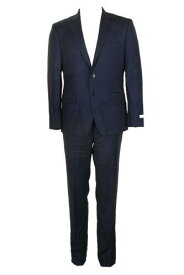 カルバンクライン Calvin Klein Mens Slim Blue Charcoal Birdseye Slim Fit 2 Piece Suit 42S メンズ