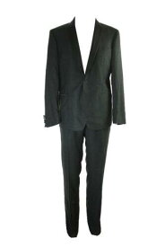 カルバンクライン Calvin Klein Black Shadow Grid Shawl Collar 2Pc Slim Fit Tuxed 42S-35W メンズ