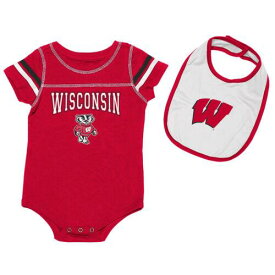 コロセウム Newborn & Infant Colosseum Red/White Wisconsin Badgers Chocolate Bodysuit & Bib ユニセックス