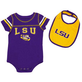 コロセウム Newborn & Infant Colosseum Purple/Gold LSU Tigers Chocolate Bodysuit & Bib Set ユニセックス