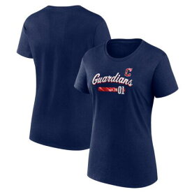 ファナティクス ブランド Women's Fanatics Branded Navy Cleveland Guardians Logo Fitted T-Shirt レディース