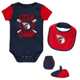 Outerstuff アウタースタッフ Newborn & Infant Navy/Red Cleveland Guardians Little Champ Three-Pack Bodysuit ユニセックス
