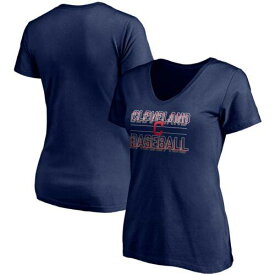 ファナティクス ブランド Women's Fanatics Branded Navy Cleveland Indians Compulsion to Win V-Neck T-Shirt レディース