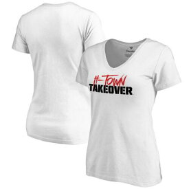 Fanatics Branded ファナティクス ブランド Women's White Houston Cougars H-Town Takeover V-Neck T-Shirt レディース