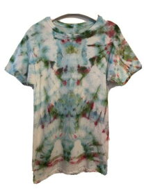 Hanes Tie Dye T-Shirt Custom Hand Dyed Unique Summer Green Blue Small New Cotton レディース