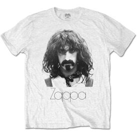 Frank Zappa - Thin Logo Portrait - White t-shirt メンズ