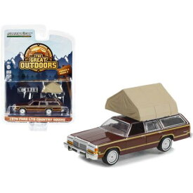 Greenlight 1/64 Sleeper Tent 1979 Ford LTD Country Squire Brown with Wood Panels