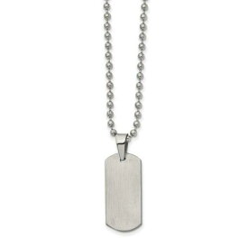 Chisel Stainless Steel Brushed Dog Tag 22 inch Necklace ユニセックス