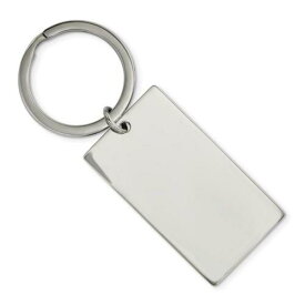 Chisel Stainless Steel Brushed & Polished 1.85mm Rectangle Reversible Key Chain メンズ