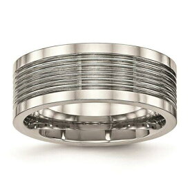 Chisel Stainless Steel Polished Grooved Comfort Back Ring ユニセックス