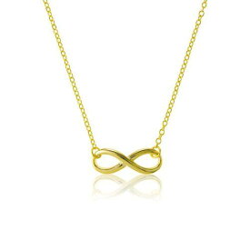 Classic Women's Necklace Sterling Silver Gold Plated Infinity Design 16 inch レディース