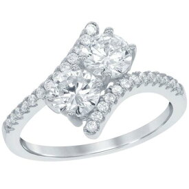 Classic Women's Ring Silver Us2gether Two-Stone CZ Overlapping Size 6 W-1669-6 レディース