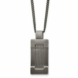 Chisel Stainless Steel Antiqued Dog Tag 22in Necklace ユニセックス