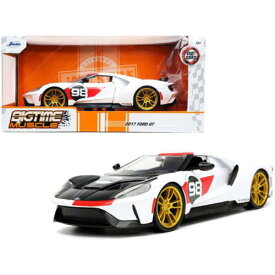 Jada 1/24 Scale Model Car Bigtime Muscle2021 Ford Gt #98 White Heritage Edition