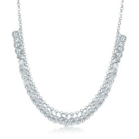Classic Sterling Silver Diamond-Cut Dangling Discs Necklace ユニセックス