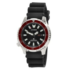 シチズン Citizen Men's Watch Promaster Automatic Date Display Black Dial Strap NY0156-04E メンズ
