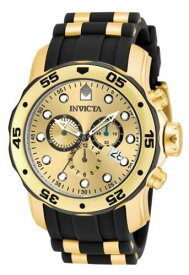 Invicta Men's Watch Pro Diver Quartz Chronograph Date Display Gold Dial 17885 メンズ