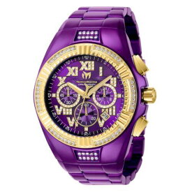 Technomarine Men's Watch Cruise Chrono Gold Tone Bezel Purple Bracelet TM-121235 メンズ
