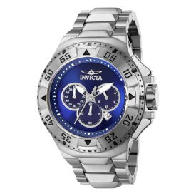 Invicta Men's Watch Excursion Chrono Date Display Silver and Blue Dial 43645 メンズ